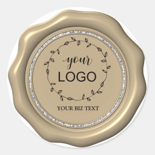  LOGO GOLD Diamond Circle Wax Seal Stickers