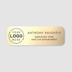 Logo Gold Faux Metallic Plastic Name Tag
