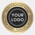 Logo golden color gradient business return address classic round ...