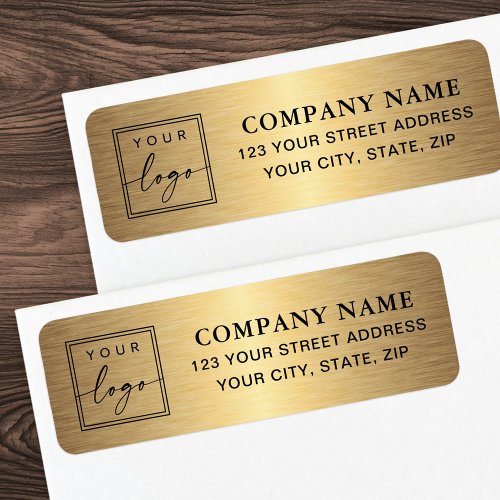 Logo golden color gradient business return address label