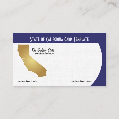 Logo Golden State of California Business Card