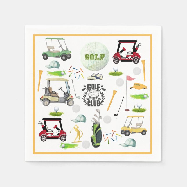 Logo Golf Club League Tournament Napkins (Front)