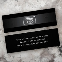 Logo gray gradient black stud earring display card