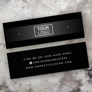 Logo gray gradient black stud earring display card