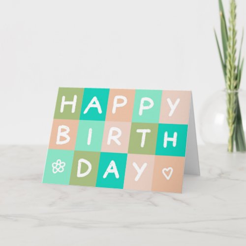 Logo Green Blush Simple Business Happy Birthday Card
