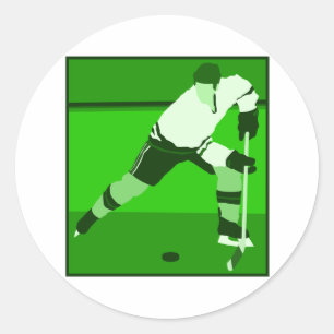 Logo - green Ice Hockey Classic Round Sticker
