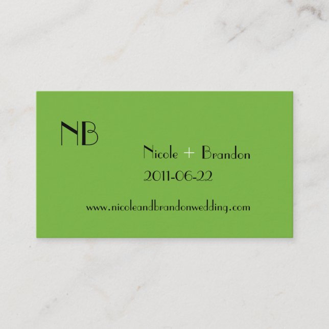 Logo Green Wedding Website Card (Front)