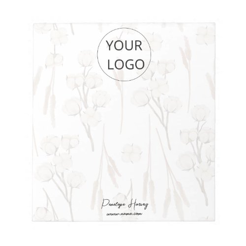 Logo Greenery Watercolor Business Custom Modern  Notepad