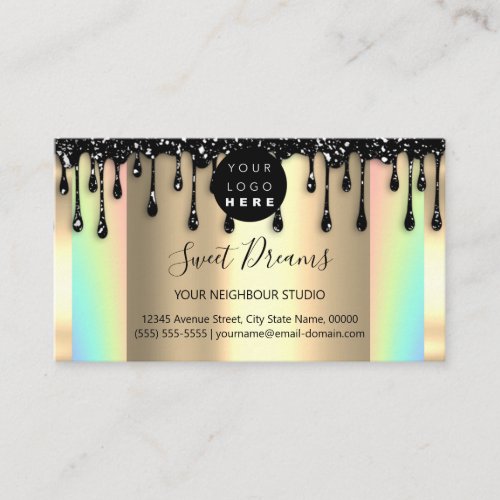 Logo Hair Makeup Nails Drips SPA QRCode Holograph Business Card