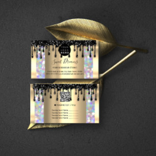 Logo Hair Makeup Nails Drips SPA QRCode Holograph  Business Card