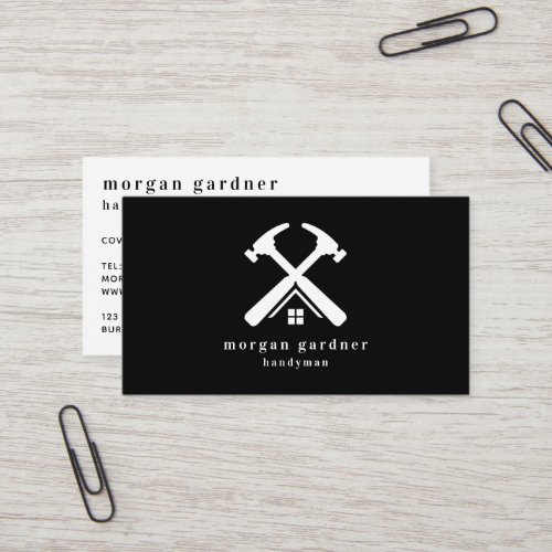 Logo Hammers Modern Handyman Business Card