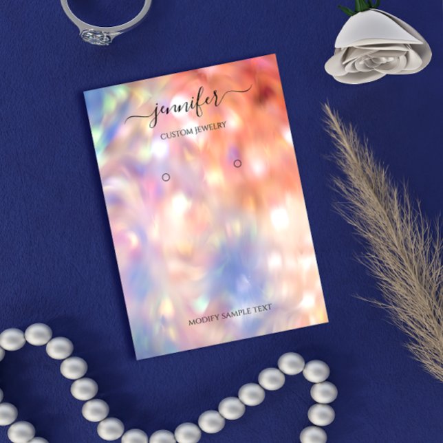 Logo Handmade Jewelry Card Holographic Rose (Creator Uploaded)