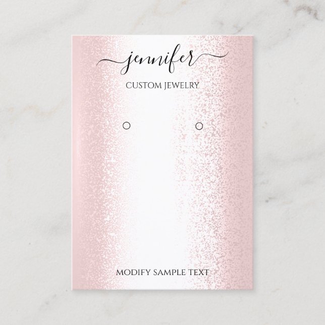 Logo Handmade Jewelry Card Pink Blush (Front)