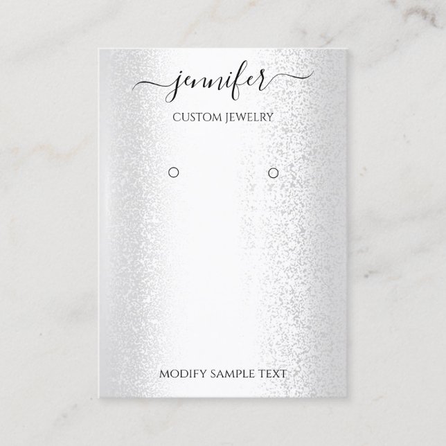 Logo Handmade Jewelry Card Silver Gray (Front)