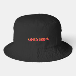 Logo Here Black-Cap Sportsman Elegant Look Wear Bucket Hat