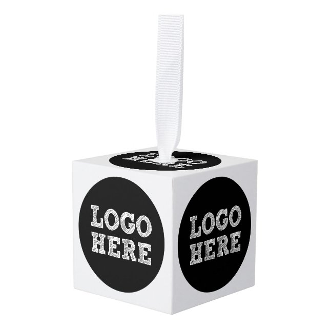 Logo Here Cube Ornament (Front Angled)