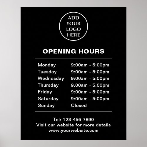Logo Here Store Hours Corporate Business Company Poster