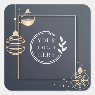 Logo Holidays Christmas Corporate Modern Square Sticker