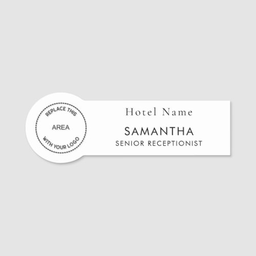 Logo Hotel Staff Job Title Any Color  Name Tag
