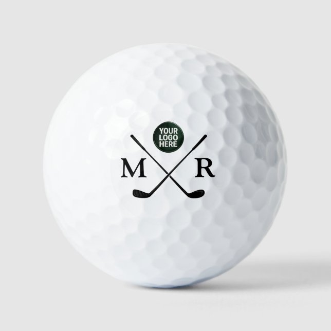 Logo Image and Initials Monogram Golf Balls (Front)