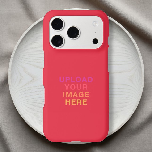 Logo Image Business Simple Blush Red iPhone Case (Creator Uploaded)
