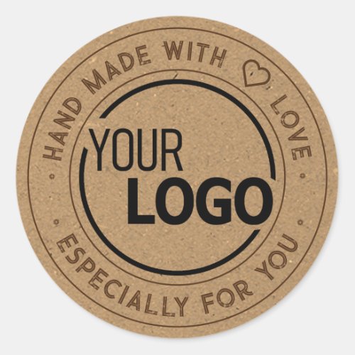 Logo Image Template Especially For You Kraft Paper Classic Round Sticker