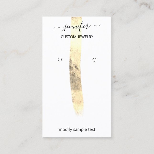 Logo Jewelry Card Social Media Gold White (Front)