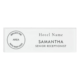 Logo Job Title Hotel Staff Any Color Name Tag