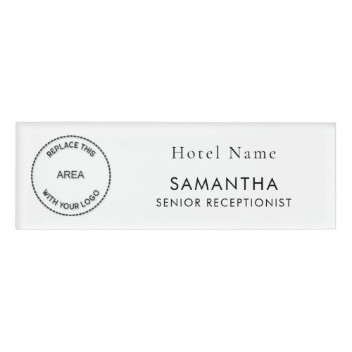 Logo Job Title Hotel Staff Any Color Name Tag