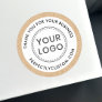 Logo Kraft paper look border business thank you Classic Round Sticker