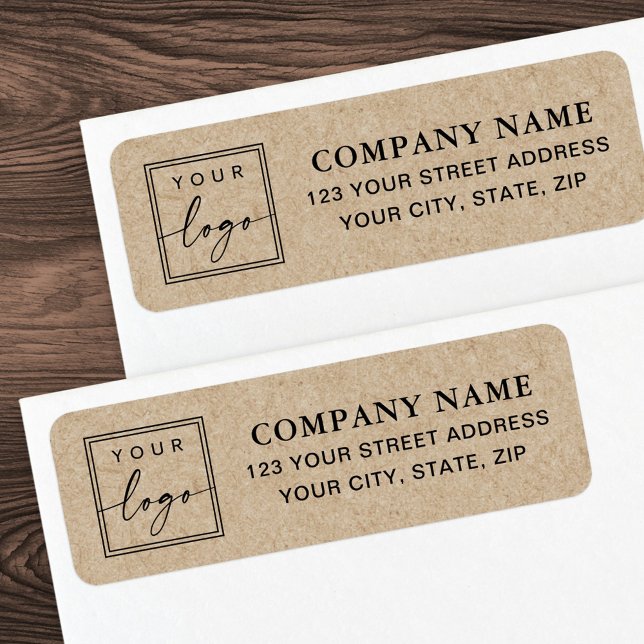 Logo Kraft paper look business return address Label (Logo Kraft paper look business return address Label)