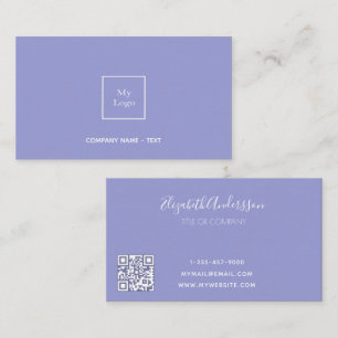 Logo lavender minimalist elegant QR code Business Card