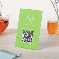 Logo Lime Green Restaurant Menu QR Code Business