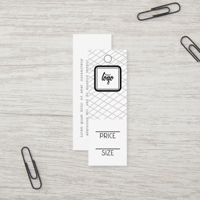 Logo Lined Pattern Personalized Price Tags (Front/Back In Situ)