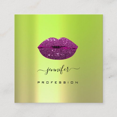 Logo lIps Greenery Violet Professional Makeup Square Business Card