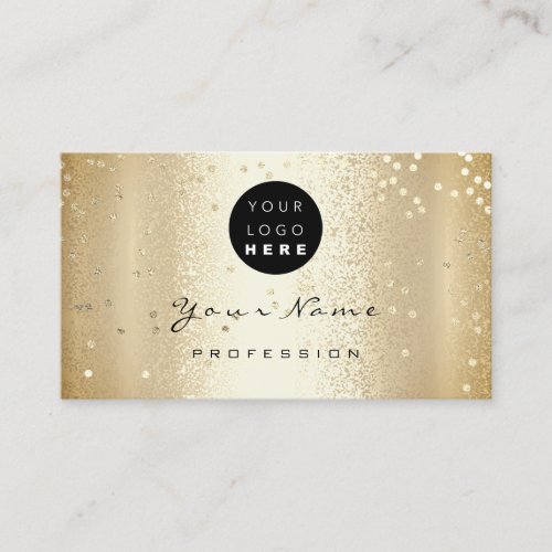 Logo Makeup Artist Hair Nails Gold Confetti Business Card