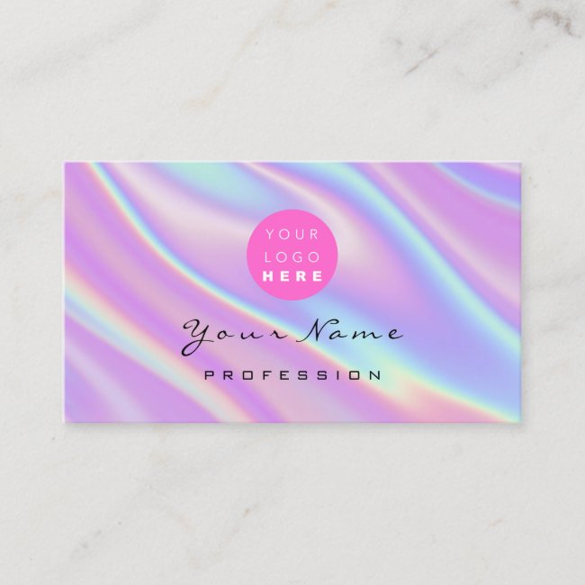 Logo Makeup Artist Hair Nails Holograph Abstract Business Card