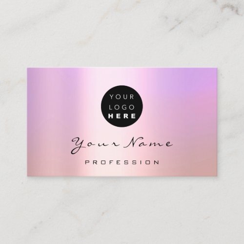 Logo Makeup Artist Hair Nails Purple Rose Ombre Business Card