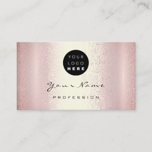 Logo Makeup Artist Hair Nails Rose Pink Modern Business Card