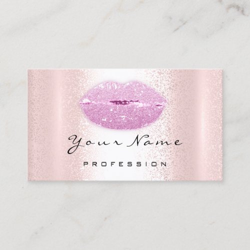 Logo Makeup Artist Professional Lips Kiss Glitter Business Card