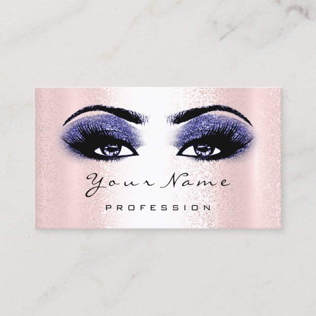 Logo Makeup Artist Professional Navy Blue Lash Business Card (Front)
