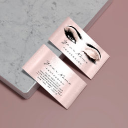 Logo Makeup Artist Professional Rose Pink  Lash Business Card