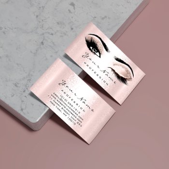 Logo Makeup Artist Professional Rose Pink  Lash Business Card by luxury_luxury at Zazzle