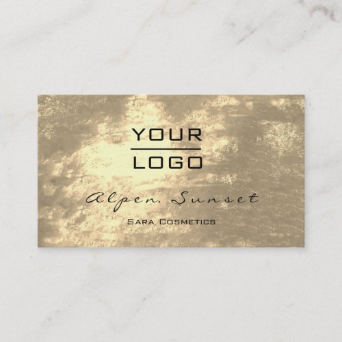 Logo Makeup Artist Sepia Gold  Metallic Leather Business Card