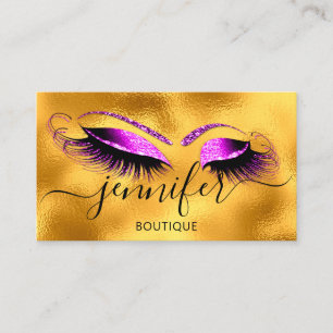 Logo Makeup Boutique Lash Studio Gold Brows Pink Business Card