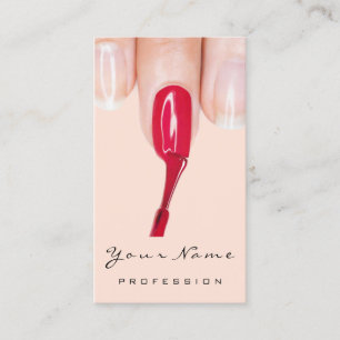 Logo Makeup Manicure Red Nails Blush Business Card