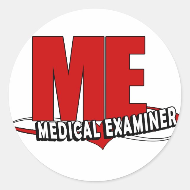 LOGO ME ACRONYM MEDICAL EXAMINER CLASSIC ROUND STICKER (Front)