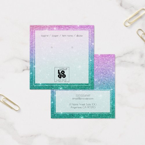 Logo Mermaid Ombre Glitter Earring Display Card