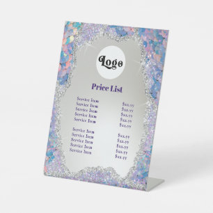 Logo Mermaid Sequin Price List Pedestal Sign