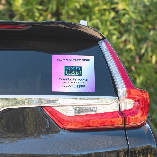 Logo, Message, Business Promo, Bokeh Star Design Sticker (Car Side)